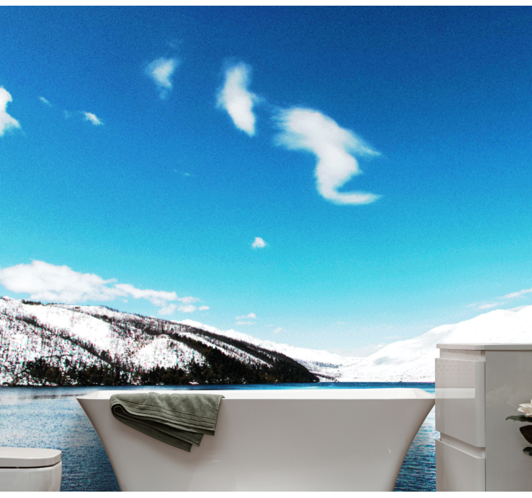 Landscape wall mural snow-capped mountains - TenStickers
