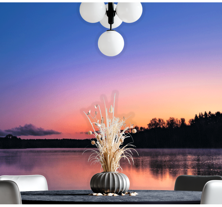 Landscape wall mural tranquil lake reflections - TenStickers