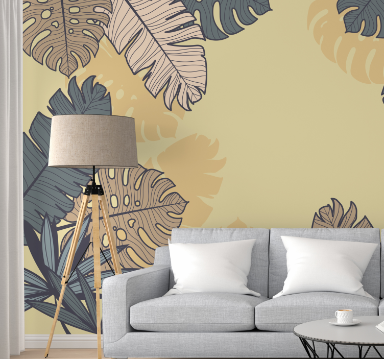 Leafy Tropical Foliage wall mural nature - TenStickers