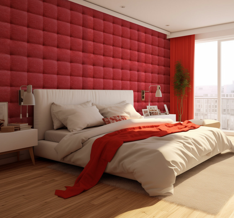 Leather padding pattern wallpaper - TenStickers