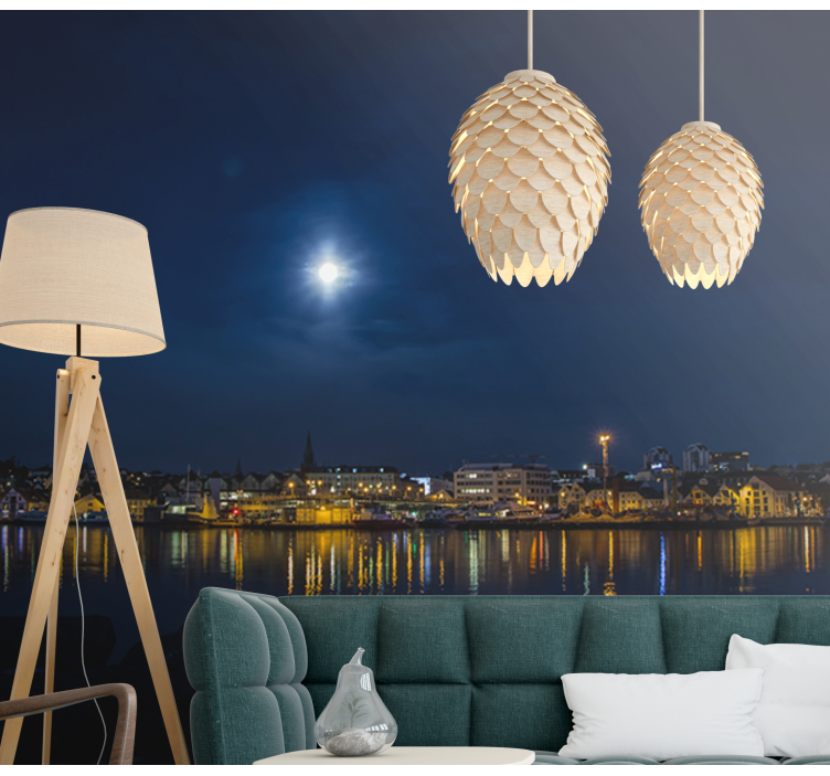 Lunar Urban Echoes city wall mural - TenStickers