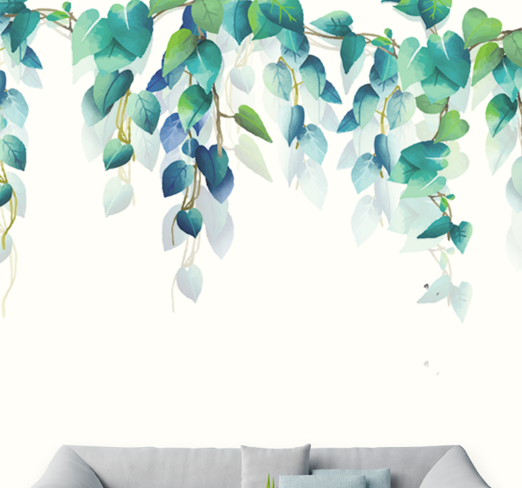 Lush Green Vines living room wallpaper - TenStickers