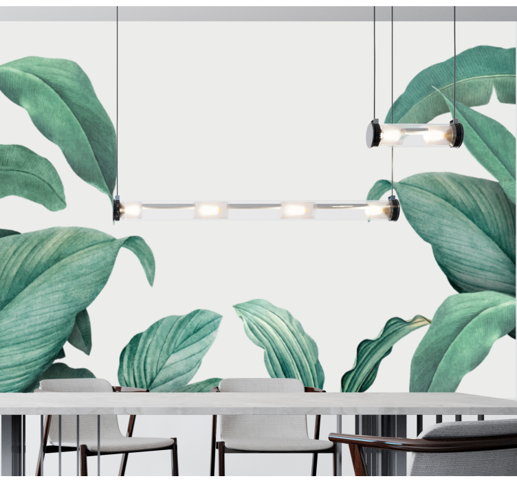 Lush Leaf Composition wall mural nature - TenStickers