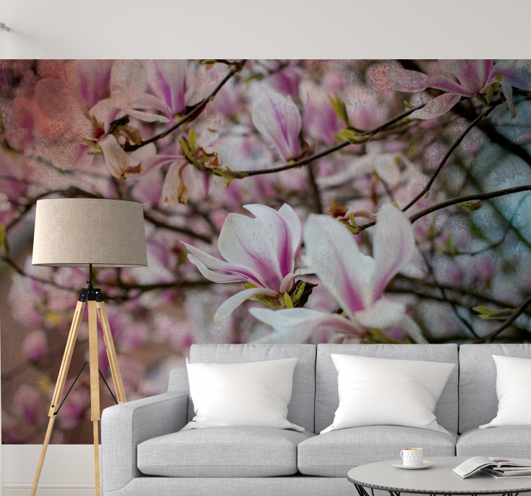 Magnolia Blossom Explosion orchid wall mural - TenStickers