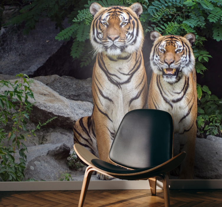 Majestic Tigers animals wall mural - TenStickers