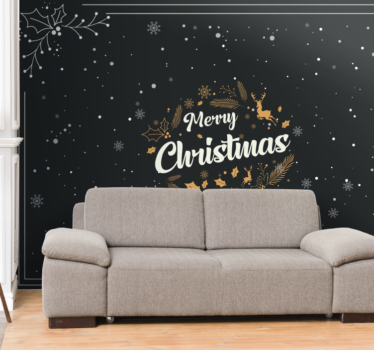 Merry Celebration Elements christmas wall mural - TenStickers