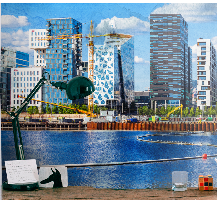 Modern Urban Landscape city wall mural - TenStickers