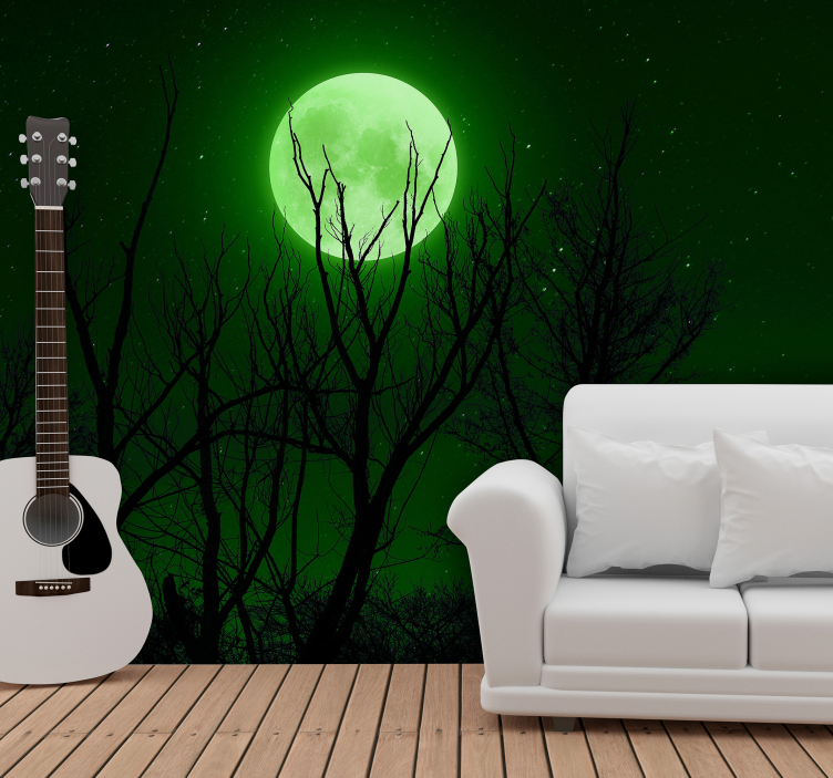 Moonlit Musical Silhouette wall mural fantasy - TenStickers