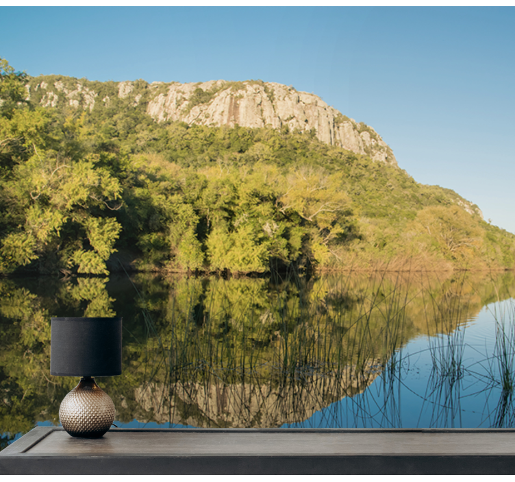 Mountain Reflection Scene landscape wall mural - TenStickers