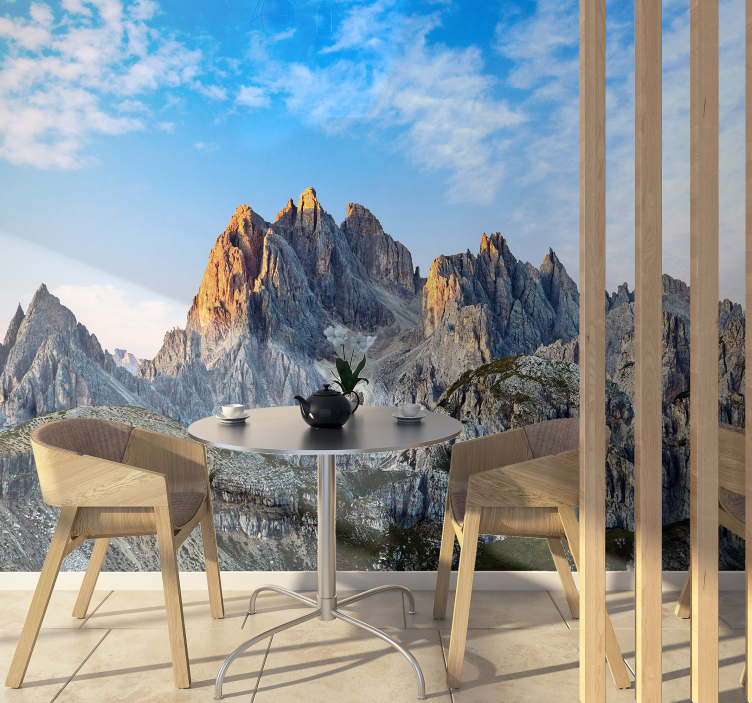 Mountainous Vista landscape wall mural - TenStickers