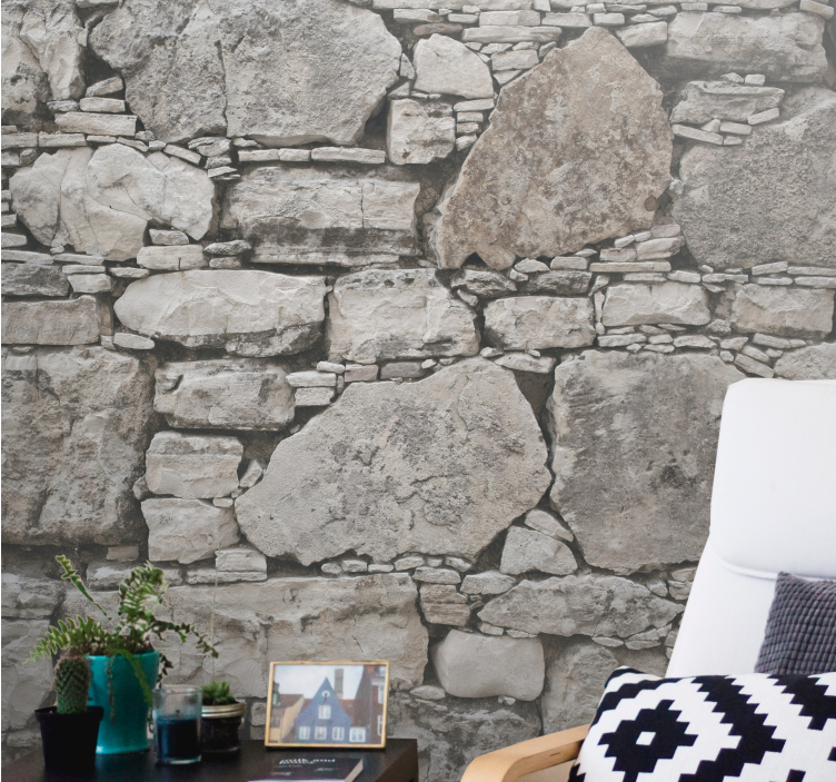 Mural stone wall rustic stone design - TenStickers