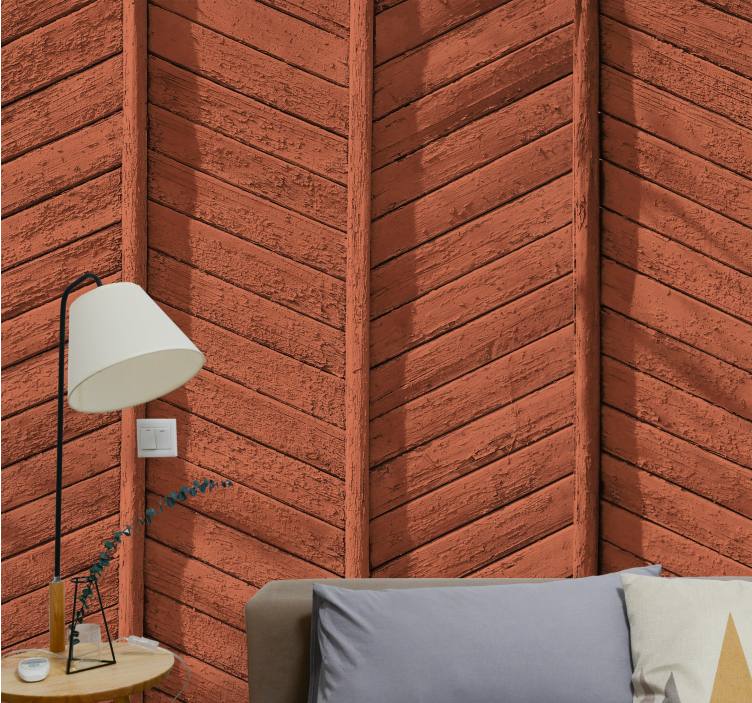 Mural stone wall rustic wood design - TenStickers