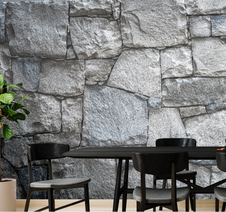 Mural stone wall textured stone wall - TenStickers