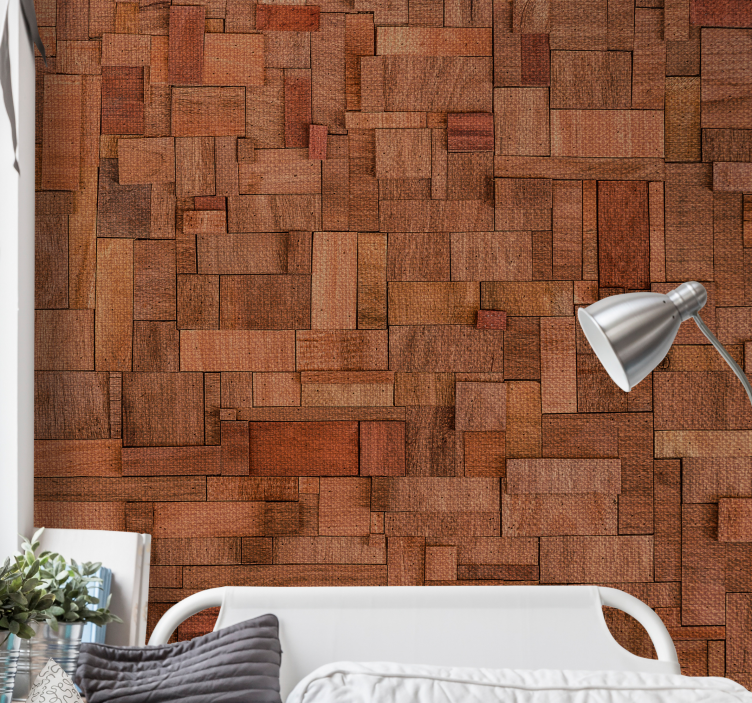 Mural stone wall textured wood panels - TenStickers