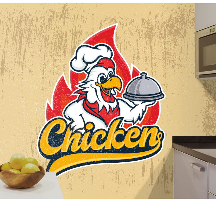 Music wall mural chef chicken serving platter - TenStickers
