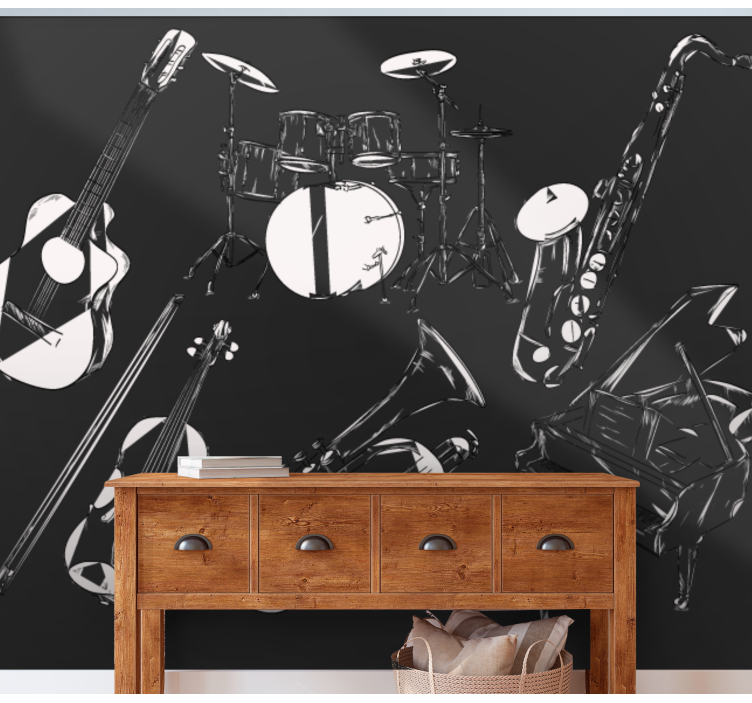 Music wall mural musical instruments set - TenStickers