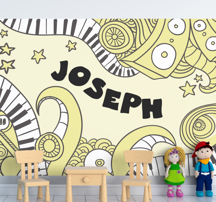 Musical Notes Pattern music wall mural - TenStickers