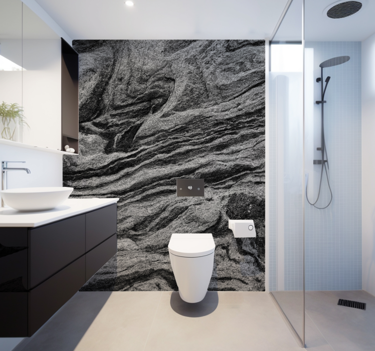 Natural Grey Marble Effect Wallmural - TenStickers