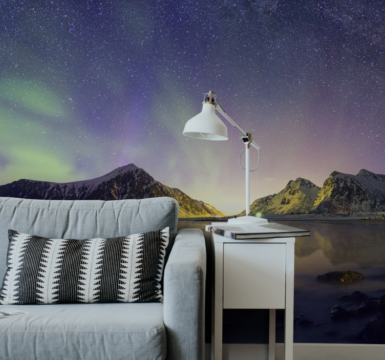 Northern Lights Display landscape wall mural - TenStickers