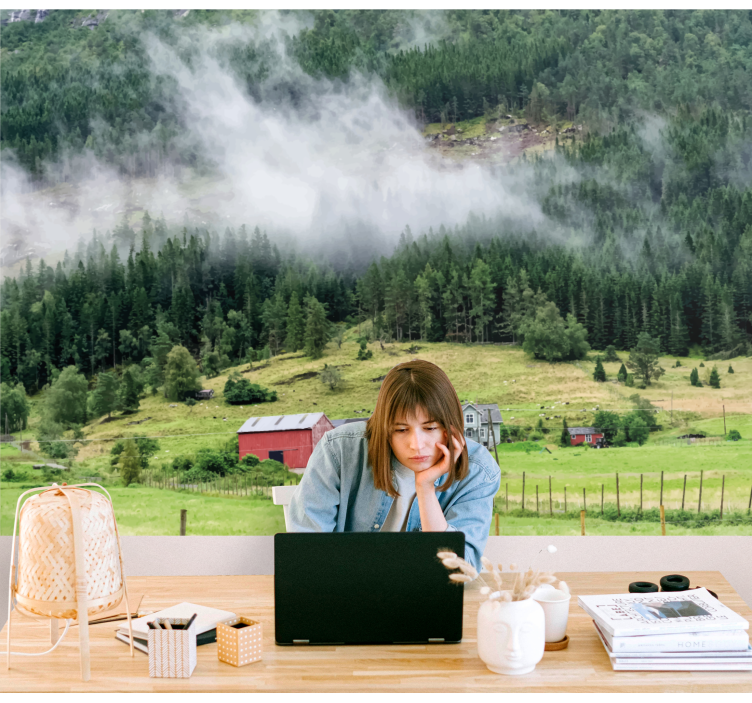 Norwegian forest wall mural nature - TenStickers