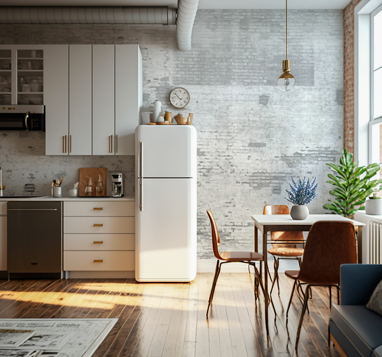 Old white brick wall mural - TenStickers