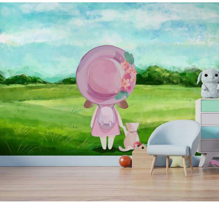 Pastoral Fantasy Scene childrens wall mural - TenStickers