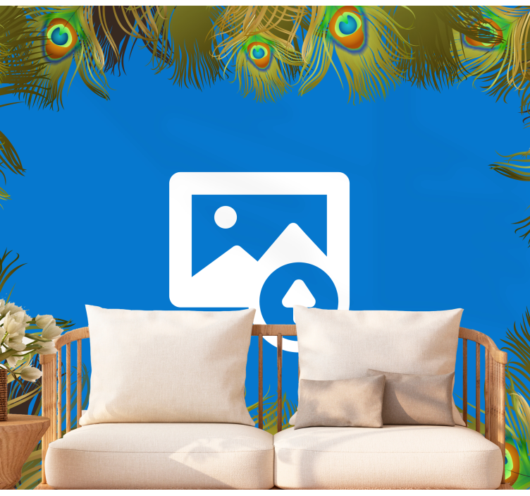 Peacock Feather Surround texture wall mural - TenStickers