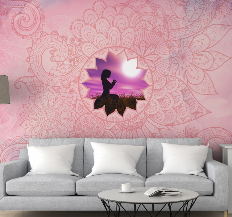 Pink mandala zen Wall Mural - TenStickers