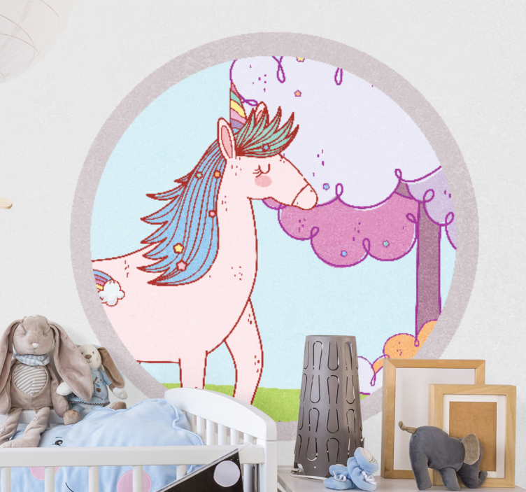 Playful unicorn fantasy romantic wall mural - TenStickers