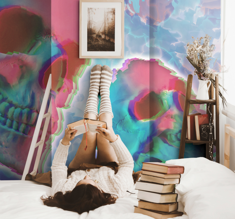 Psychedelic Death Head wall mural - TenStickers