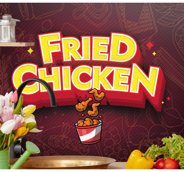 Quote wall mural fried chicken treat - TenStickers