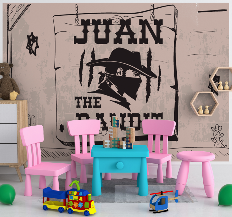 Quote wall mural personalized bandit design - TenStickers