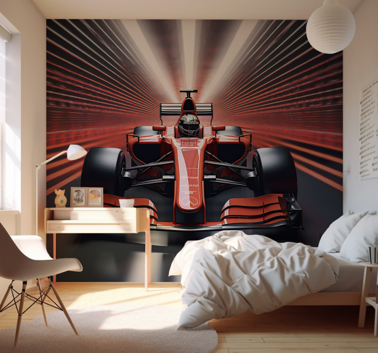 Red Formula 1 wall mural for teenager - TenStickers