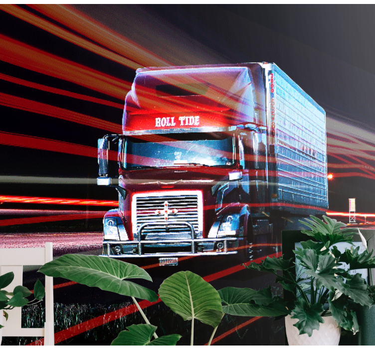 Red Truck Motion wall mural vehicle - TenStickers