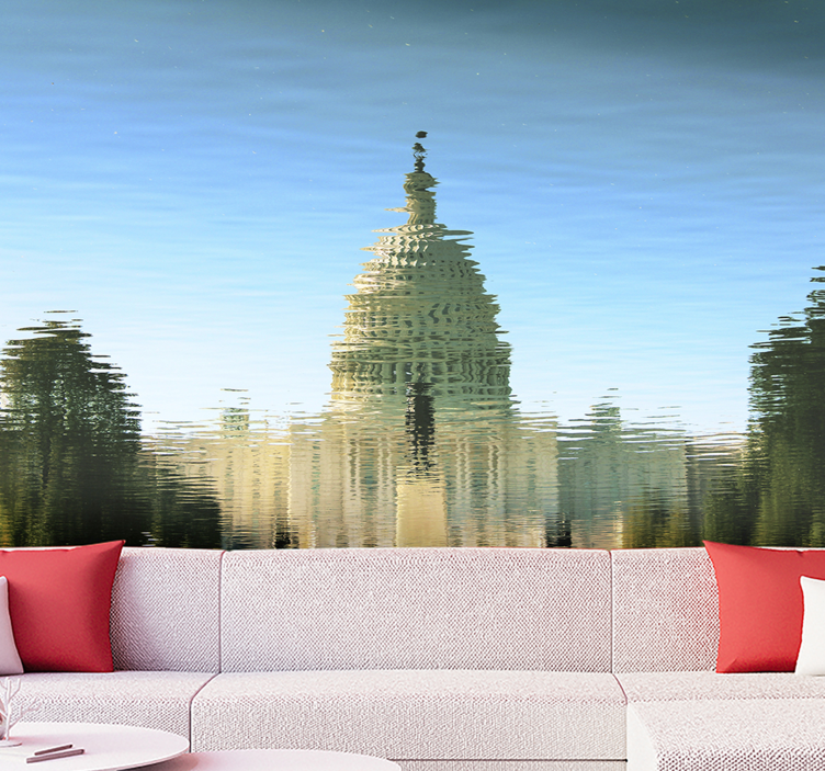 Reflected Capitol Dome city wall mural - TenStickers