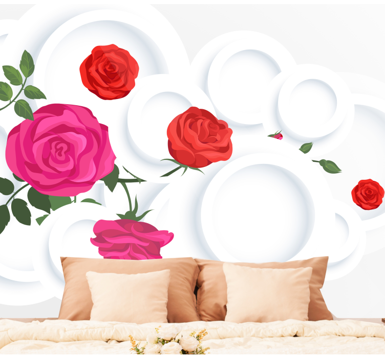 Rose Floral Arrangement flower wall mural - TenStickers