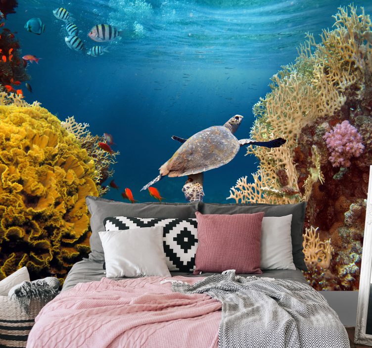 Sea Turtle Underwater animals wall mural - TenStickers