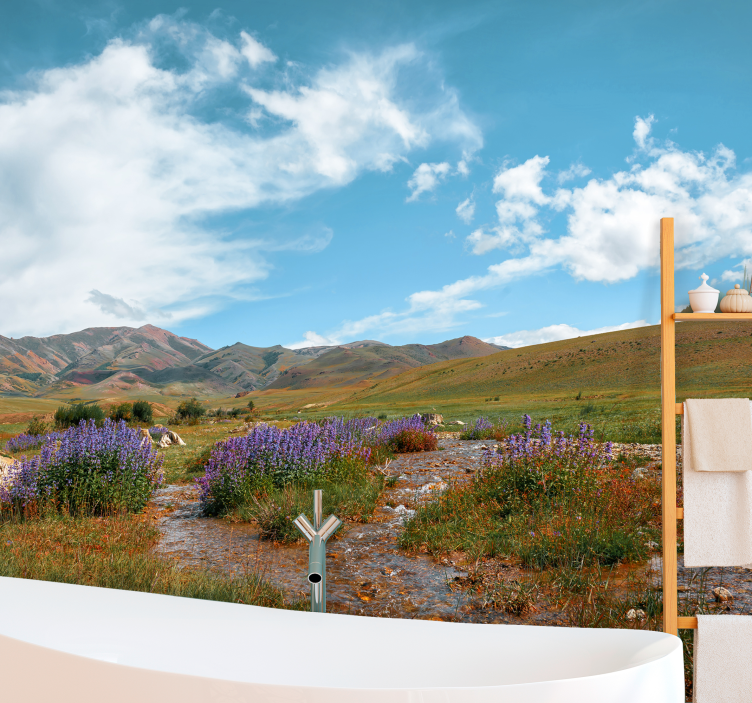 Serene Meadow Landscape wall mural nature - TenStickers
