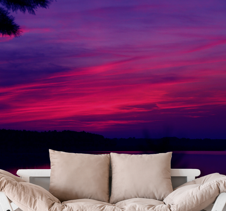 Serene Twilight Silhouette landscape wall mural - TenStickers