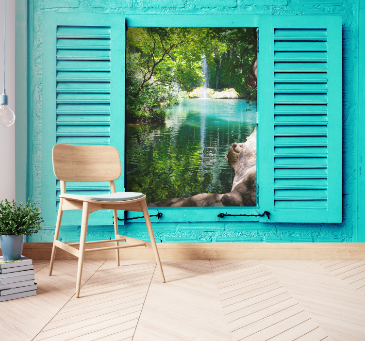 Serene Water View landscape wall mural - TenStickers