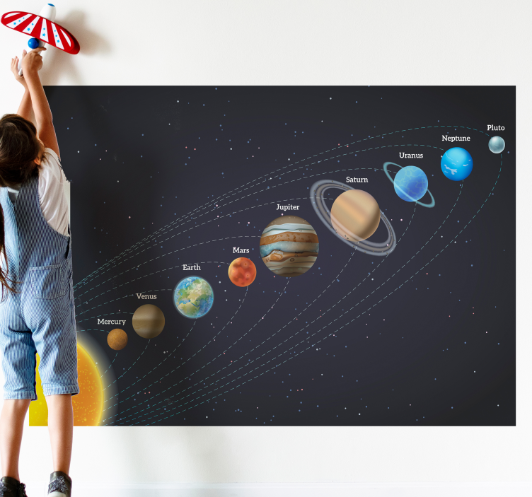 Space wall mural celestial bodies of the solar system - TenStickers
