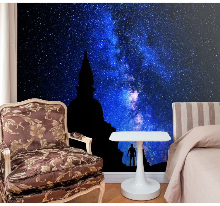 Space wall mural cosmic silhouette view - TenStickers
