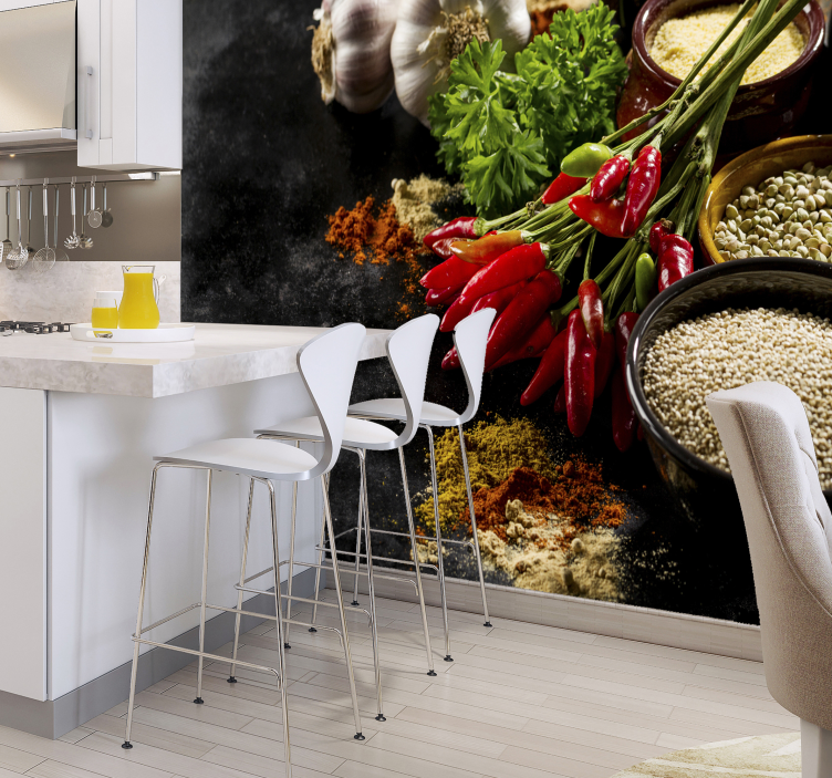 Spices 3D wallpaper photo mural - TenStickers