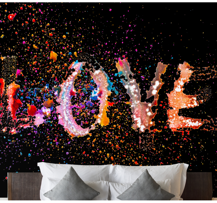 Splashing Love Graffiti romantic wall mural - TenStickers