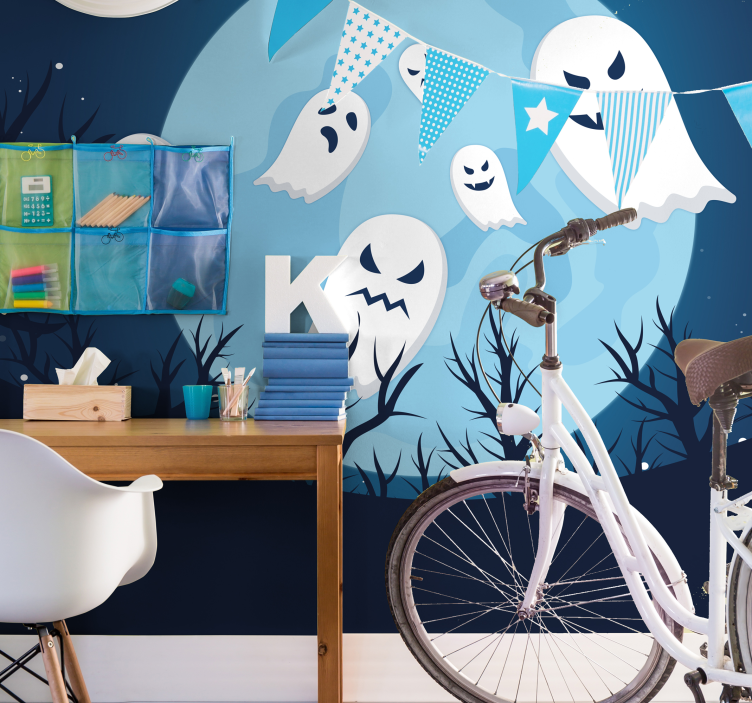 Spooky Ghost Party wall mural halloween - TenStickers