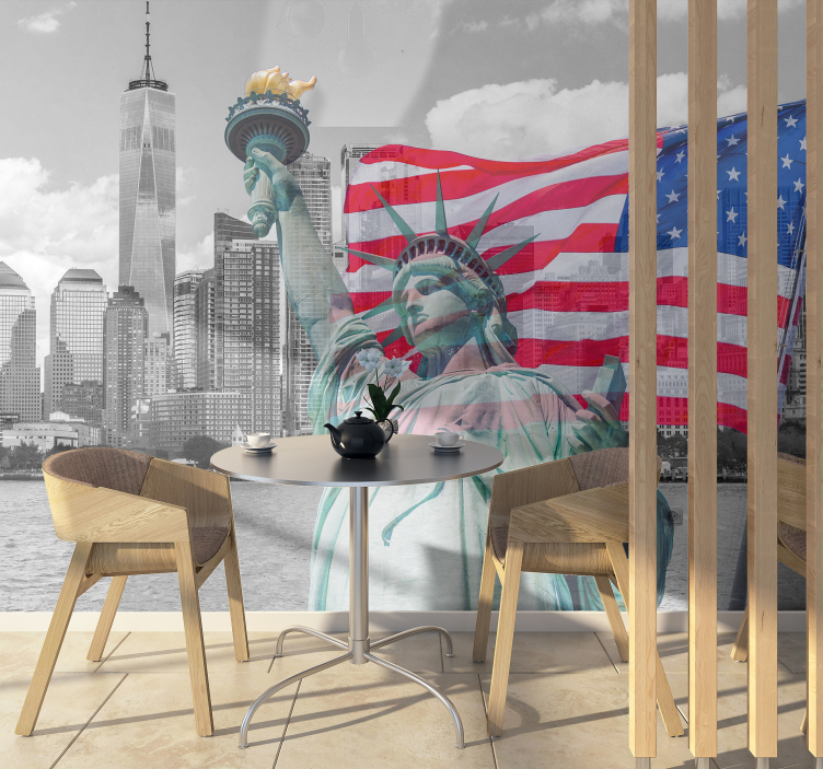 Statue Liberty Composition wall mural new york - TenStickers