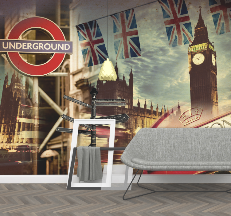 Symbols of London wall mural - TenStickers