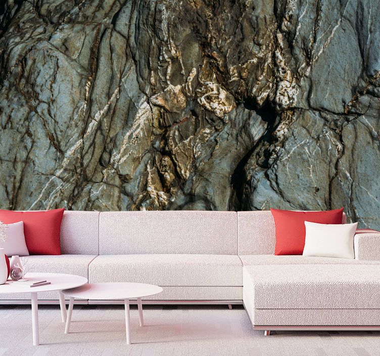 Texture wall mural cracked stone surface - TenStickers