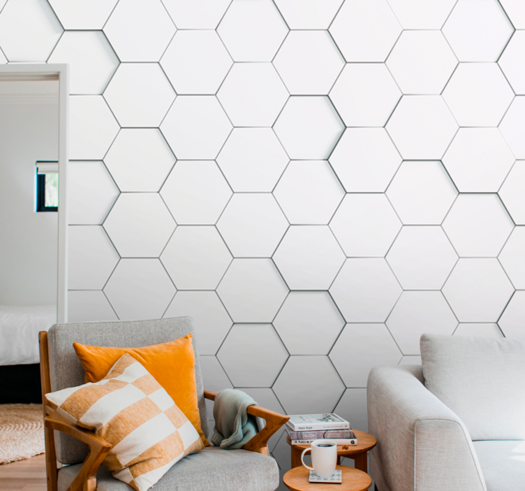 Texture wall mural hexagonal pattern - TenStickers
