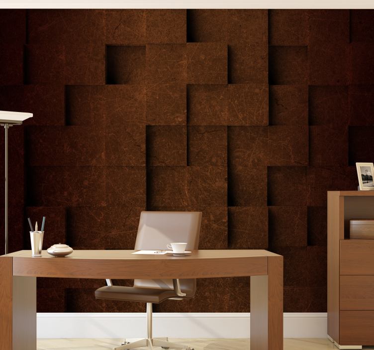 Texture wall mural layered square design - TenStickers